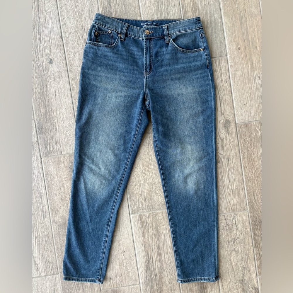 Chico's Womens Jeans Boyfriend Ankle Straight Leg US Size 8R, Chico's Sz 1R. NWT